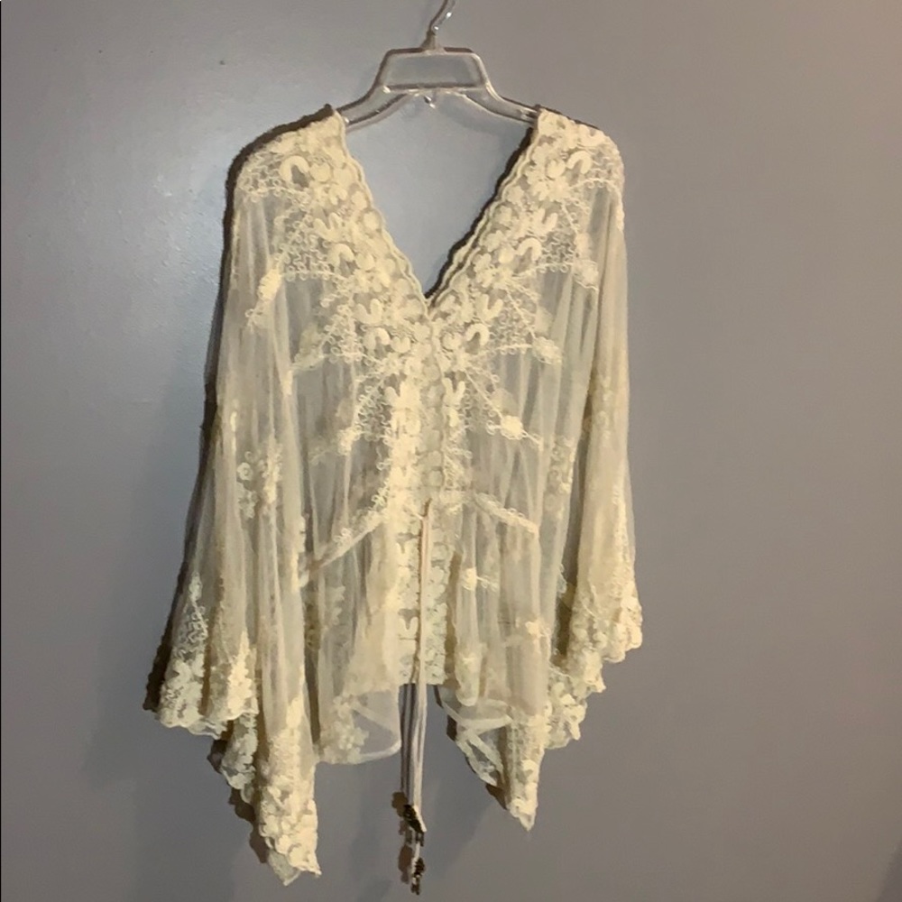 Boston Proper Boho Lace Cover Up/Top